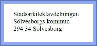 Facklans skrivelse till Sölvesborgs kommun