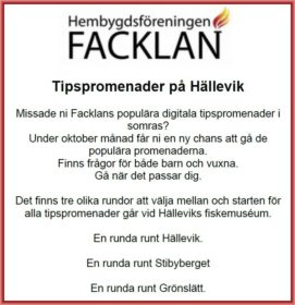 Facklan ordnar nya tipsrundor i oktober