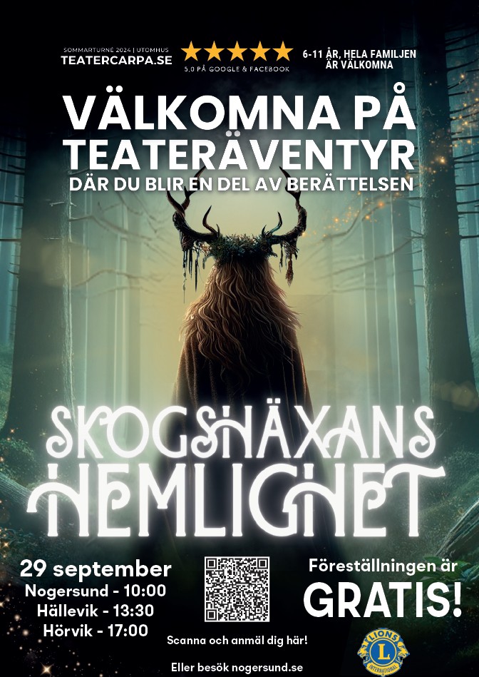 Teateräventyr för barn 6-11 år 29 september kl 13:30