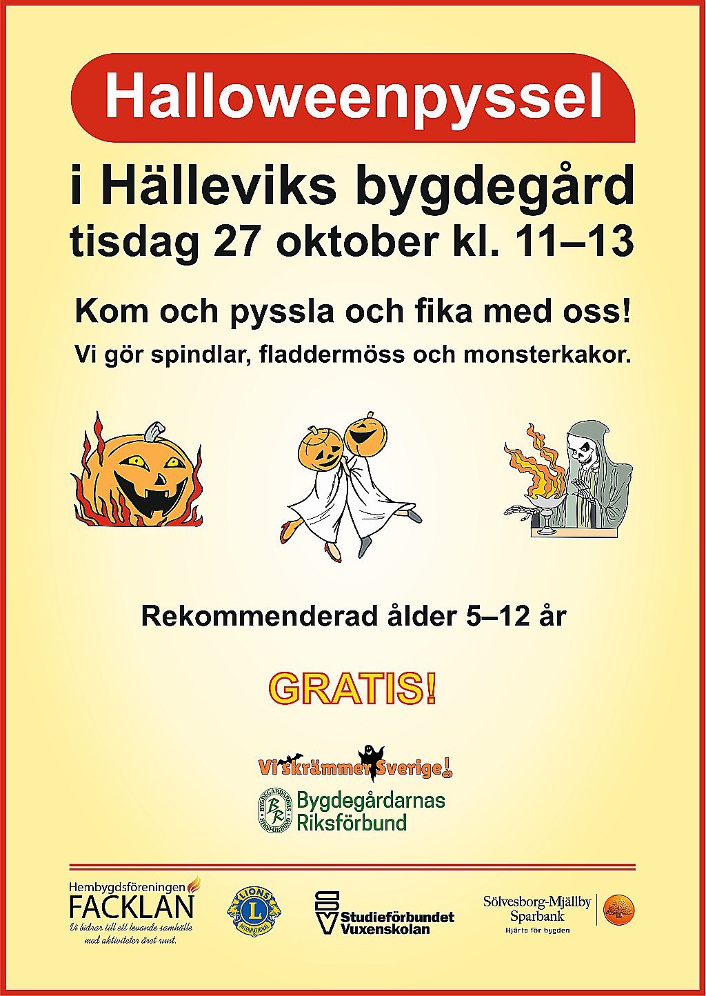 Halloweenpyssel 27 oktober 2026